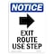 Signmission OSHA Notice Sign, Exit Route Use Step With Symbol, 10in X 7in Rigid Plastic, 7"W, 10" L, Portrait OS-NS-P-710-V-12247 - alternate 1